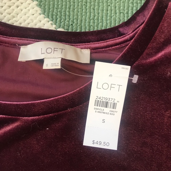 Loft velvet draw string NWT med Great for holidays - Picture 2 of 4